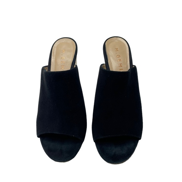 M. Gemi | Black Suede Peep Toe Mules 36.5 - Picture 2 of 10